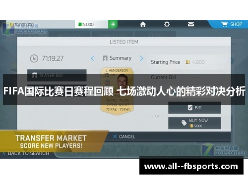 FIFA国际比赛日赛程回顾 七场激动人心的精彩对决分析